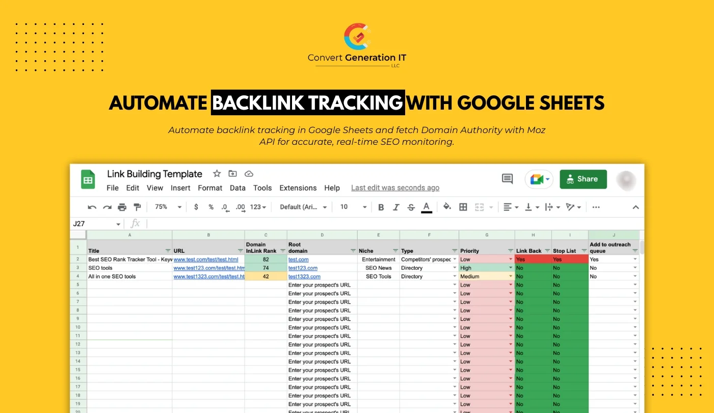 Automate Backlink Tracking with Google Sheets